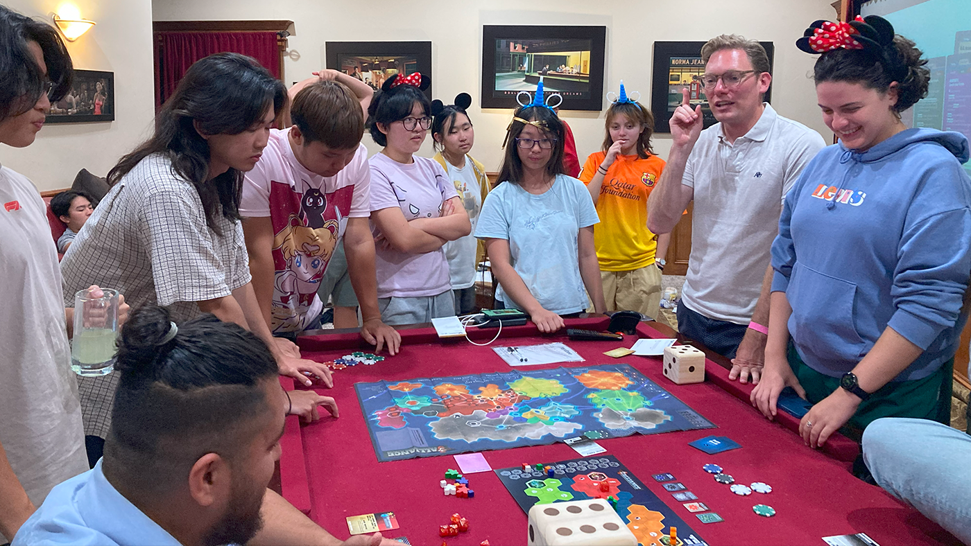 Youth playing ALLIANCE at a church retreat in California